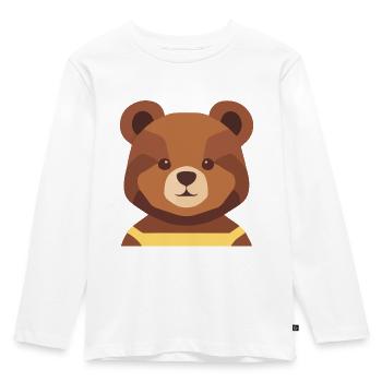 Teddy mit Kleider - Kinder Premium Bio Langarmshirt - Weiß - Vorne - AI Model Kid Female (0cm)