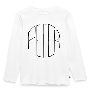 Peter - Kinder Premium Bio Langarmshirt - Weiß - Vorne - AI Model Kid Female (0cm)
