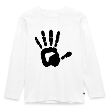 Hand - Kinder Premium Bio Langarmshirt - Weiß - Vorne - AI Model Kid Female (0cm)