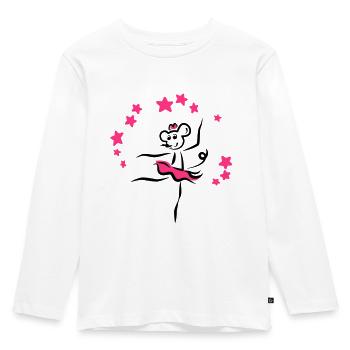 Tanzmaus | Tanzshirts - Kinder Premium Bio Langarmshirt - Weiß - Vorne - AI Model Kid Female (0cm)