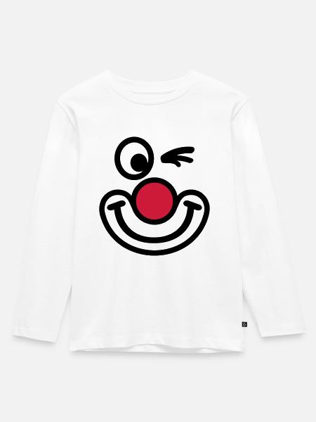 Clown - Kinder Premium Bio Langarmshirt - Weiß