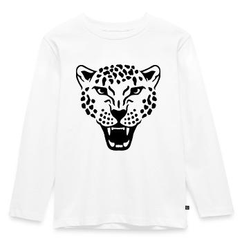 Leopard - Kinder Premium Bio Langarmshirt - Weiß - Vorne - AI Model Kid Female (0cm)