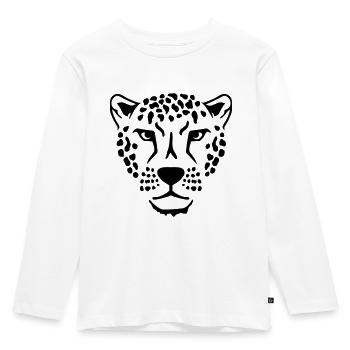 Leopard - Kinder Premium Bio Langarmshirt - Weiß - Vorne - AI Model Kid Female (0cm)