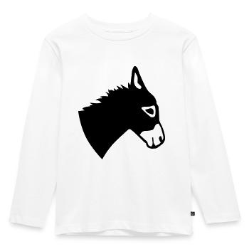 Esel - Kinder Premium Bio Langarmshirt - Weiß - Vorne - AI Model Kid Female (0cm)
