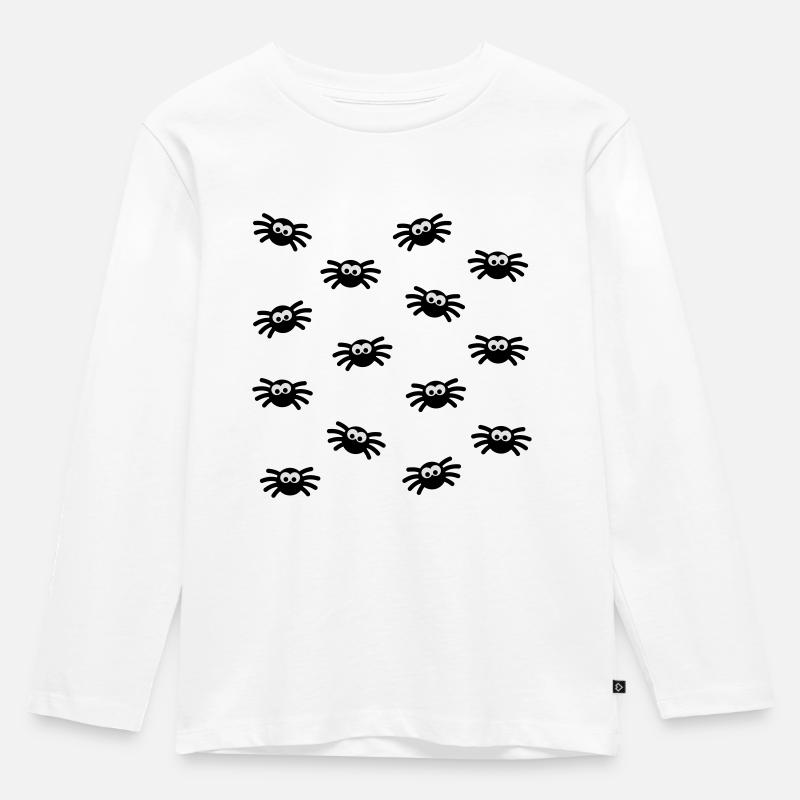 Spinnen - Kinder Premium Bio Langarmshirt - Weiß