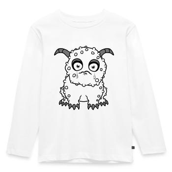 triste petit monstre mignon mignon malheureux - T-shirt manches longues Premium Enfant - blanc - Devant - AI Model Kid Female (0cm)