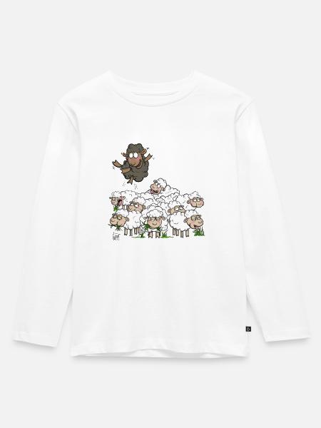 Black Sheep - Kinder Premium Bio Langarmshirt - Weiß