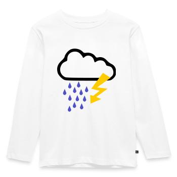 Weather - Thunder Storm - Rain - Kids' Premium Longsleeve Shirt - white - Front - AI Model Kid Female (0cm)