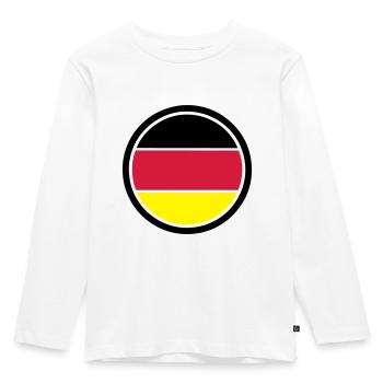 Deutschland Emblem - Kinder Premium Bio Langarmshirt - Weiß - Vorne - AI Model Kid Female (0cm)