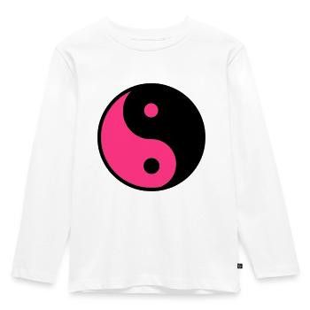 Yin Yang - Kinder Premium Bio Langarmshirt - Weiß - Vorne - AI Model Kid Female (0cm)