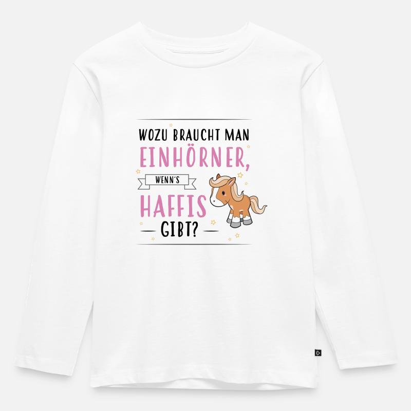 Wozu Einhörner Haflinger - Kinder Premium Bio Langarmshirt - Weiß