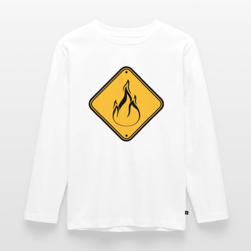 note shield warning caution caution hazard feu Kids' Premium Longsleeve Shirt