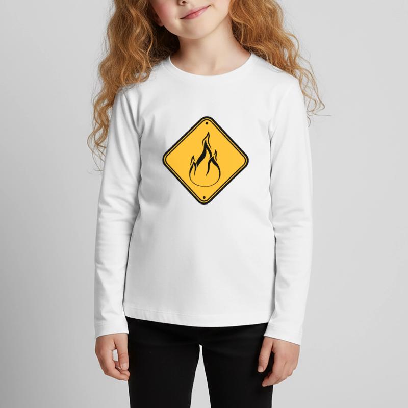 note shield warning caution caution hazard feu Kids' Premium Longsleeve Shirt