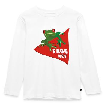 FROG net - Kids' Premium Longsleeve Shirt - white - Front - AI Model Kid Female (0cm)