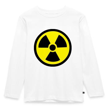 Radiation Warning - Kids' Premium Longsleeve Shirt - white - Front - AI Model Kid Female (0cm)