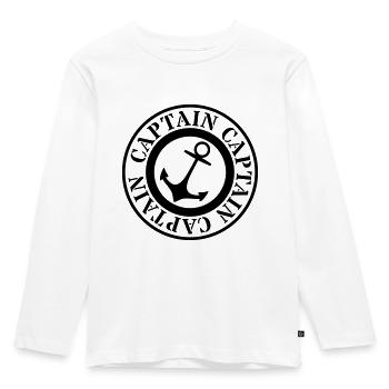 captain - Kids' Premium Longsleeve Shirt - white - Front - AI Model Kid Female (0cm)