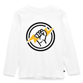 Blitz - Kinder Premium Bio Langarmshirt - Weiß - Vorne - AI Model Kid Female (0cm)