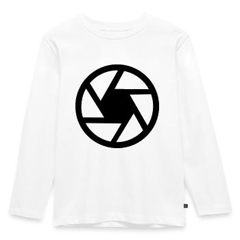 Macchina fotografica - Maglia a maniche lunghe ecologica premium per bambini - bianco - Fronte - AI Model Kid Female (0cm)