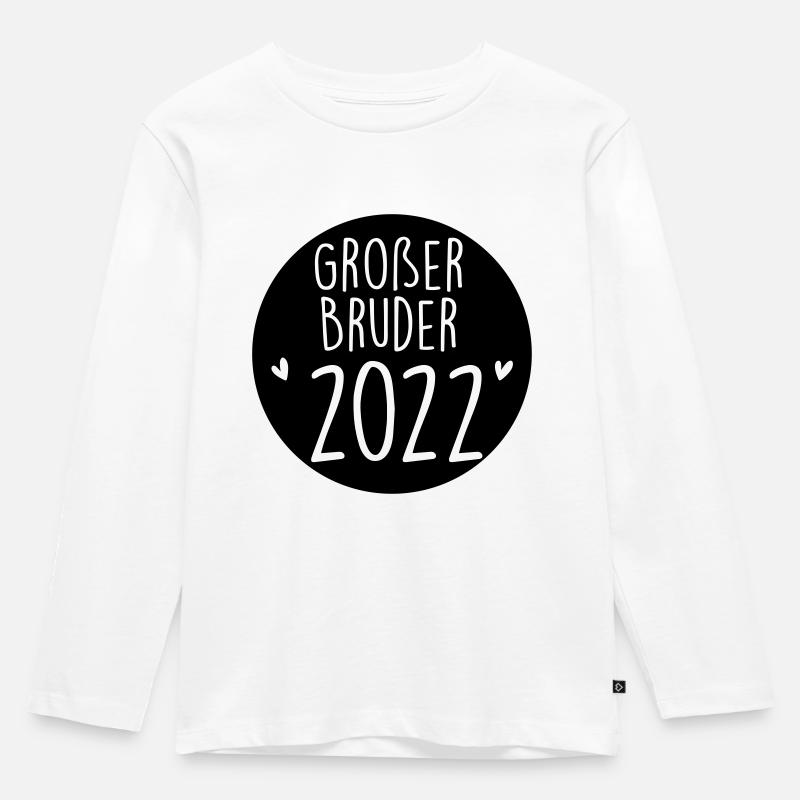 grosser Bruder - Kinder Premium Bio Langarmshirt - Weiß