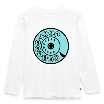 Dial Vintage Phone Call Retro Technology - Kids' Premium Longsleeve Shirt - white - Front - AI Model Kid Female (0cm)