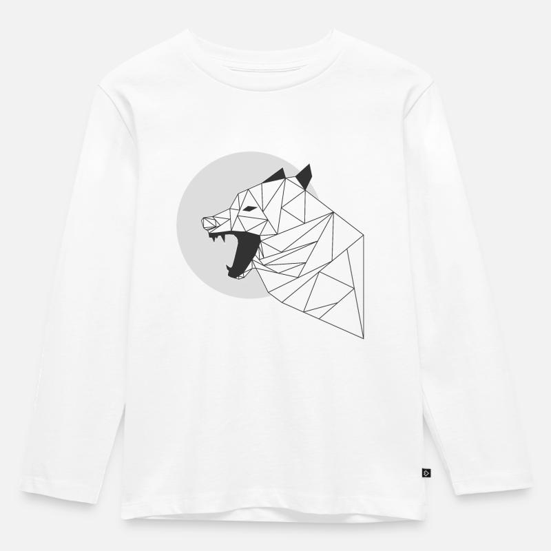 grauer Wolf - Kinder Premium Bio Langarmshirt - Weiß