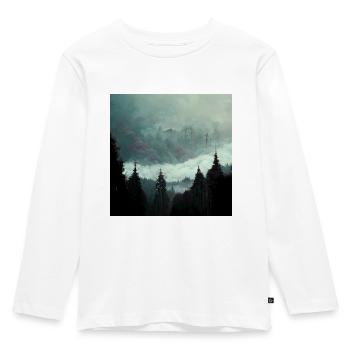 Dunkler Wald - Kinder Premium Bio Langarmshirt - Weiß - Vorne - AI Model Kid Female (0cm)