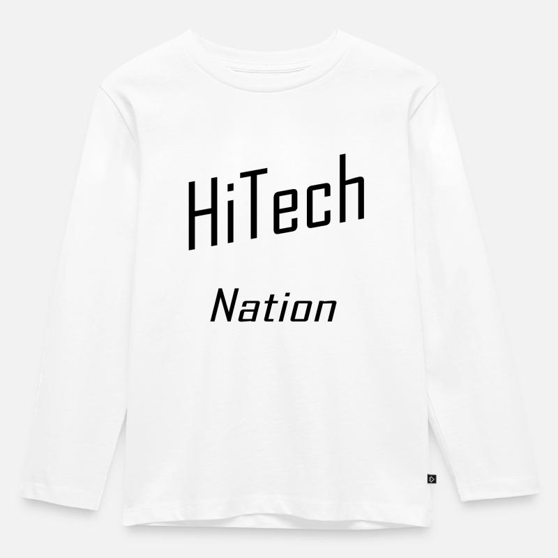HiTech Nation - Kinder Premium Bio Langarmshirt - Weiß