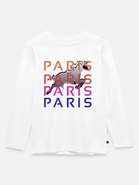 Paris - Kinder Premium Bio Langarmshirt - Weiß
