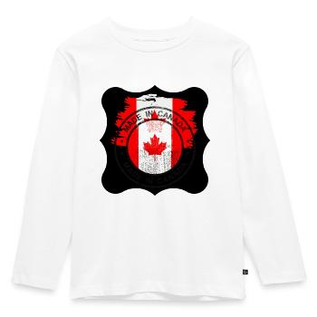 Kanada, Ahornblatt. - Kinder Premium Bio Langarmshirt - Weiß - Vorne - AI Model Kid Female (0cm)