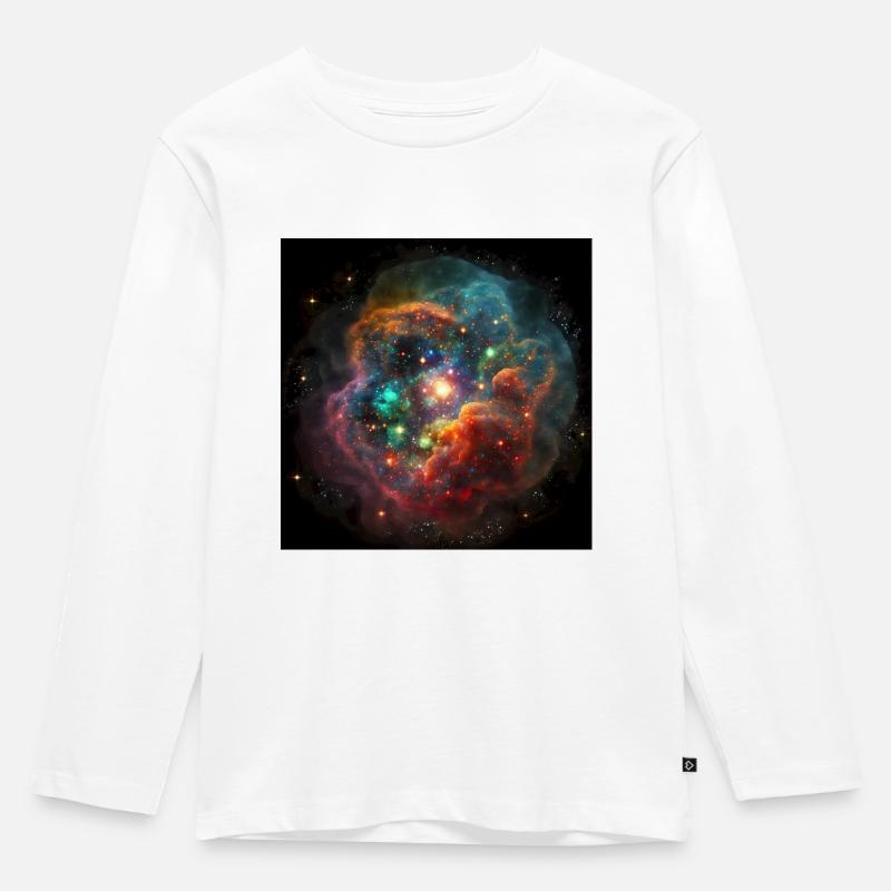 Kosmisches Universum n°4 - Kinder Premium Bio Langarmshirt - Weiß