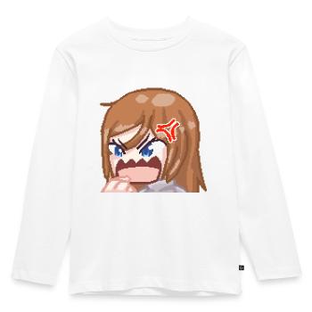 Pillowg1rl Emote Rage - Kinder Premium Bio Langarmshirt - Weiß - Vorne - AI Model Kid Female (0cm)