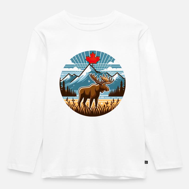 Kanada 19 - Kinder Premium Bio Langarmshirt - Weiß