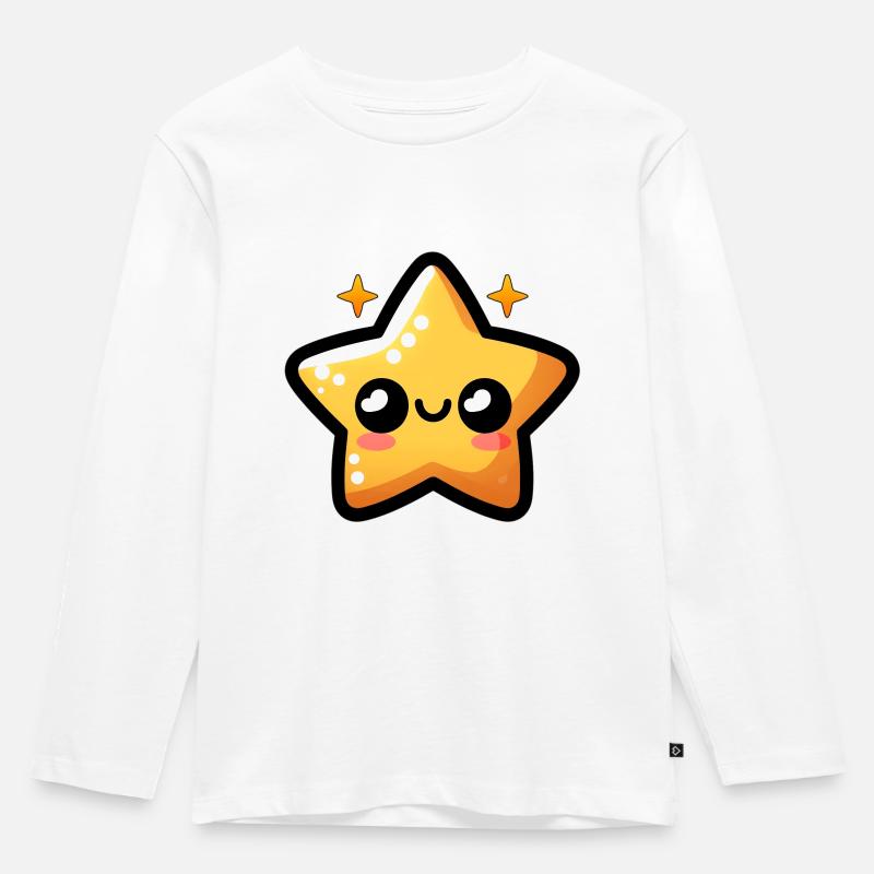Stern #2 - Kinder Premium Bio Langarmshirt - Weiß