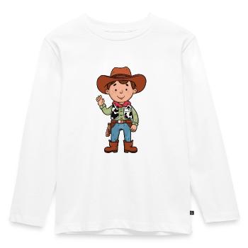 Cowboy - Children's Motif - Kids' Premium Longsleeve Shirt - white - Front - AI Model Kid Female (0cm)