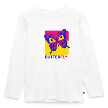 Schmetterling - Kinder Premium Bio Langarmshirt - Weiß - Vorne - AI Model Kid Female (0cm)