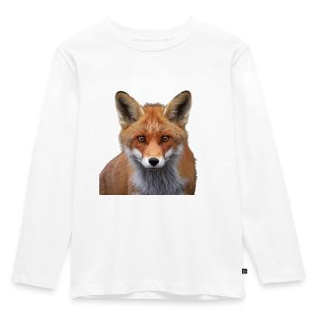 Fox - Kids' Premium Longsleeve Shirt - white - Front - AI Model Kid Female (0cm)