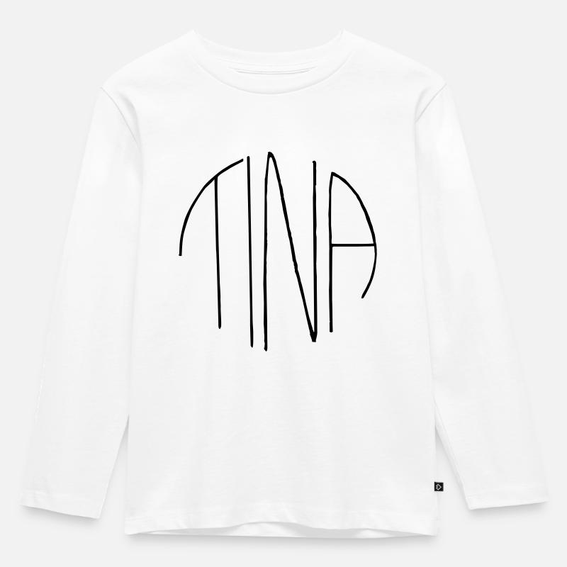 Tina - Kinder Premium Bio Langarmshirt - Weiß