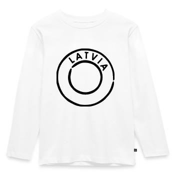 Latvia - Latvija Postmark - Kids' Premium Longsleeve Shirt - white - Front - AI Model Kid Female (0cm)