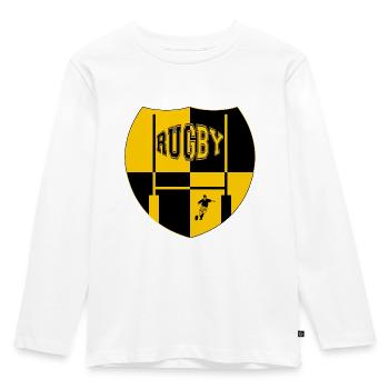 rugby - Kids' Premium Longsleeve Shirt - white - Front - AI Model Kid Female (0cm)