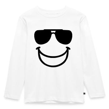 Smiley - Kinder Premium Bio Langarmshirt - Weiß - Vorne - AI Model Kid Female (0cm)