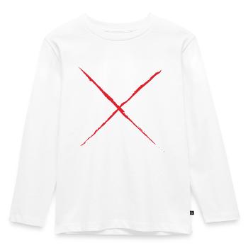 Red X - St. Andrew's Cross Grunge Style red - Kids' Premium Longsleeve Shirt - white - Front - AI Model Kid Female (0cm)