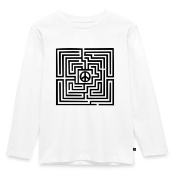 Peace - Kinder Premium Bio Langarmshirt - Weiß - Vorne - AI Model Kid Female (0cm)