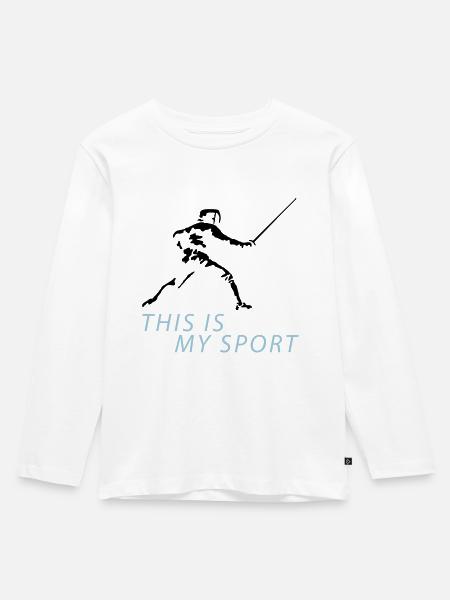 fechten_122012_b_2c - Kinder Premium Bio Langarmshirt - Weiß