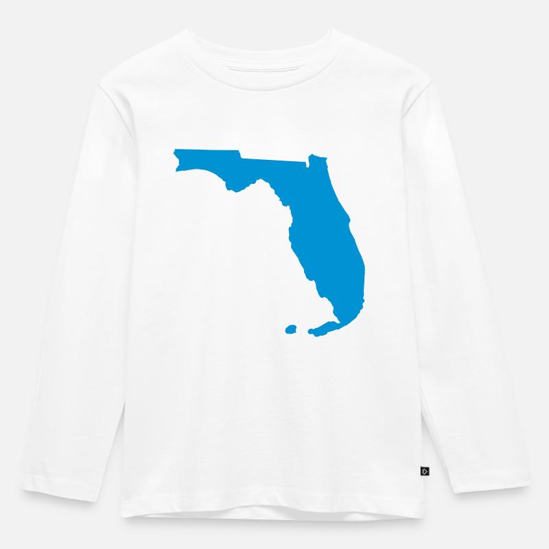 Florida - Kinder Premium Bio Langarmshirt - Weiß