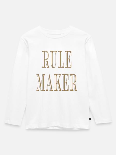 Rule Maker Rule Breaker - Kinder Premium Bio Langarmshirt - Weiß