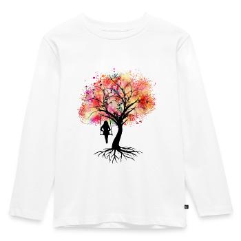 Colorful tree - Kids' Premium Longsleeve Shirt - white - Front - AI Model Kid Female (0cm)