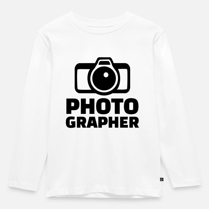 Fotograf - Kinder Premium Bio Langarmshirt - Weiß