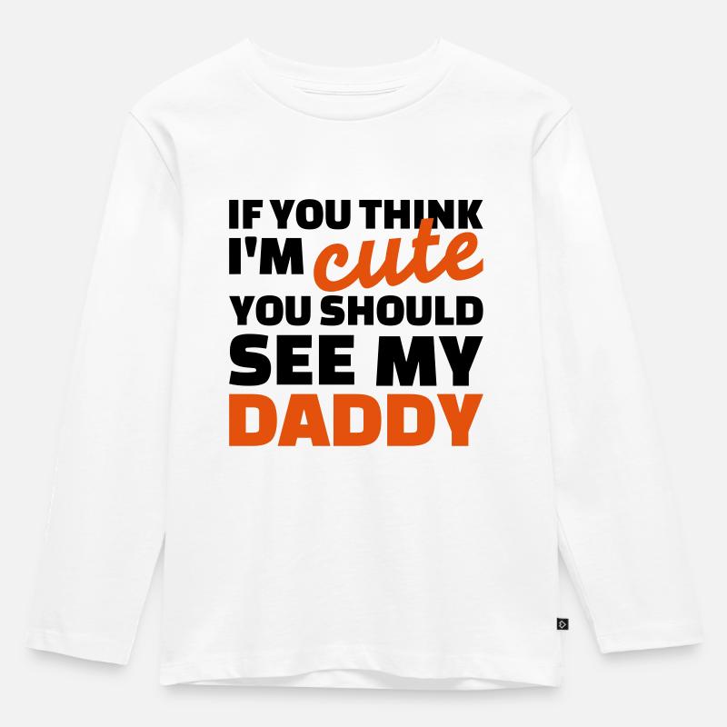 Papa - Kinder Premium Bio Langarmshirt - Weiß