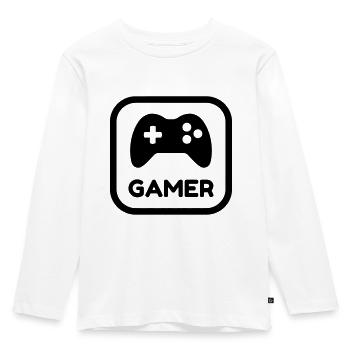 Gaming Gamer Video Game Player Geek - Kids' Premium Longsleeve Shirt - white - Front - AI Model Kid Female (0cm)