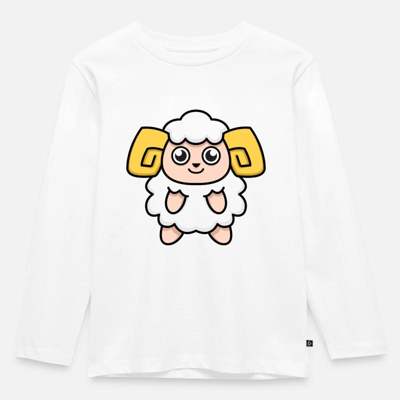 Sternzeichen Widder - Kinder Premium Bio Langarmshirt - Weiß